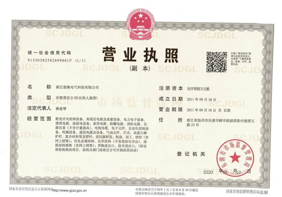 企业营业执照(三证合一)